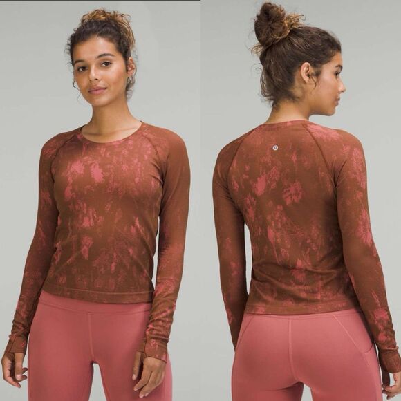 Lululemon Swiftly Tech Long Sleeve Shirt 2.0 *Race Length 8 Brown/Rose Run Gym - Picture 1 of 8